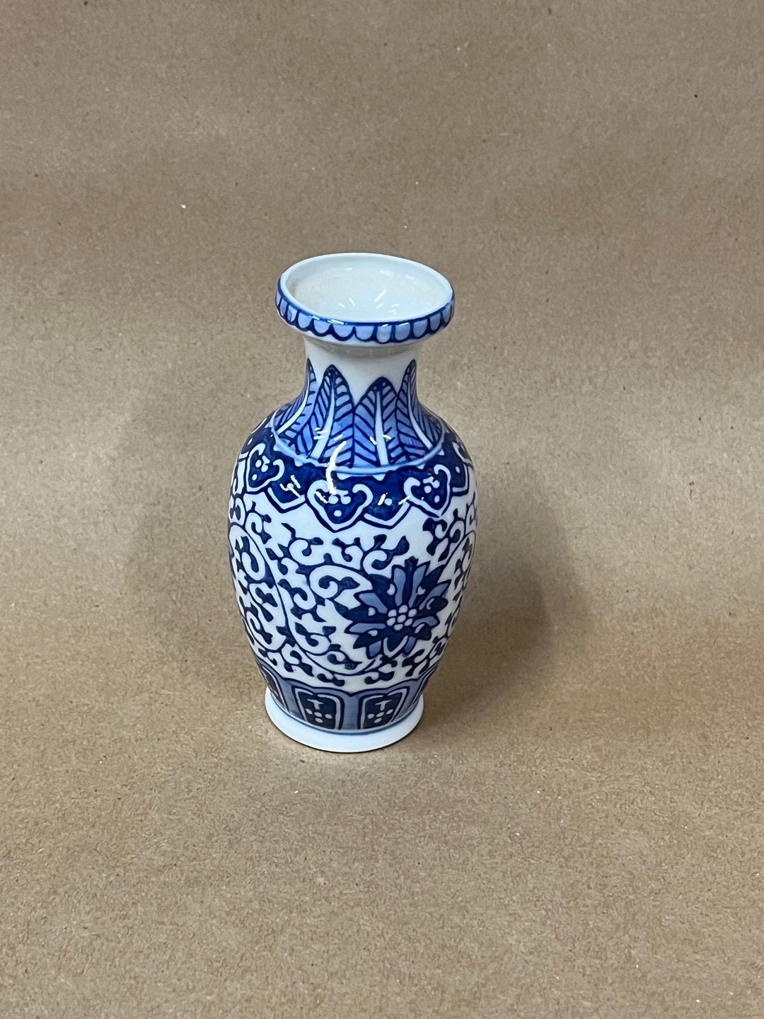 4 Blue and White Asian Vase/small Flower Etsy