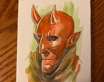 Devil Watercolor Painting