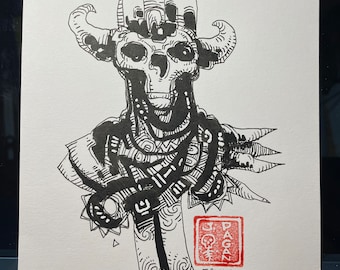 Skull Boï Pen and Ink Drawing