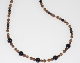 Tiger Eye Beaded Necklace, beaded necklace for women