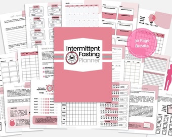 Agenda de jeûne intermittent,Suivi quotidien du jeûne,Journal de jeûne intermittent,Suivi des SI,Suivi du jeûne intermittent,Journal de jeûne Canva