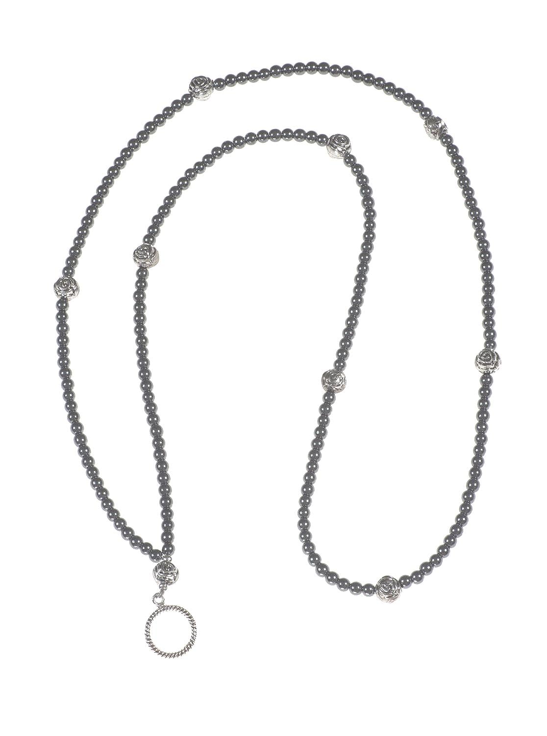 ID Badge Holder, Black Silver Hematite Lanyard, Beaded Lanyard Teacher, Gift For Teacher, Lanyard For Teacher, Coworker Gift, Lanyard Nurse