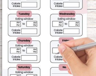 Intermittent Fasting Planner for Daily Fasting Tracking in Canva