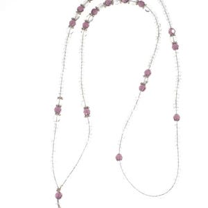 ID Badge Holder Amethyst Crystal Lanyard, Beaded Teacher Lanyard, Teacher Beaded Birthstone Lanyard, Nurse ID Badge Holder, Coworker Gift