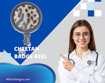 Porta credencial de enfermera, porta credencial, porta credencial de enfermera, porta credencial médico, porta credencial retráctil Cheetah, regalo para calcetines navideños