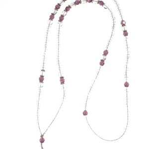 ID Badge Holder Amethyst Crystal Lanyard, Beaded Teacher Lanyard, Lanyard Teacher Beaded Birthstone Jewelry Gift, Back To School, PTA Gift