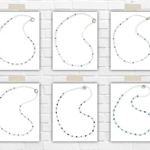 Birthstone Pearl and Silver Necklaces make perfect handmade gift for women! This beaded necklace is designed with 6mm gemstone Swarovski crystals, 6-8mm silver beads, 5mm white pearls, 6mm flat round clear beads, and small clear seed beads.