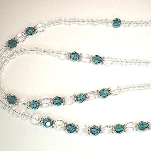 Shamrock Green Beaded Lanyard, ID Badge Holder, Beaded Teacher Lanyard, St Patrick&#39;s Day Lanyard, Emerald Swarovski Crystal Lanyard
