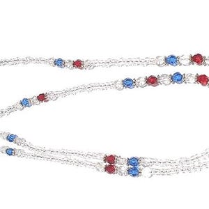 4 juli Crystal Keycord, ID-badgehouder, Leraar Lanyard Met Kralen Cadeau Voor Leraar, Geboortesteen Sieraden Met Kralen, Personeel Cadeau Kous Stuff