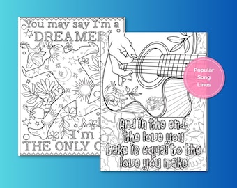 Teen Coloring Book of Beatles Song Lyrics Printable