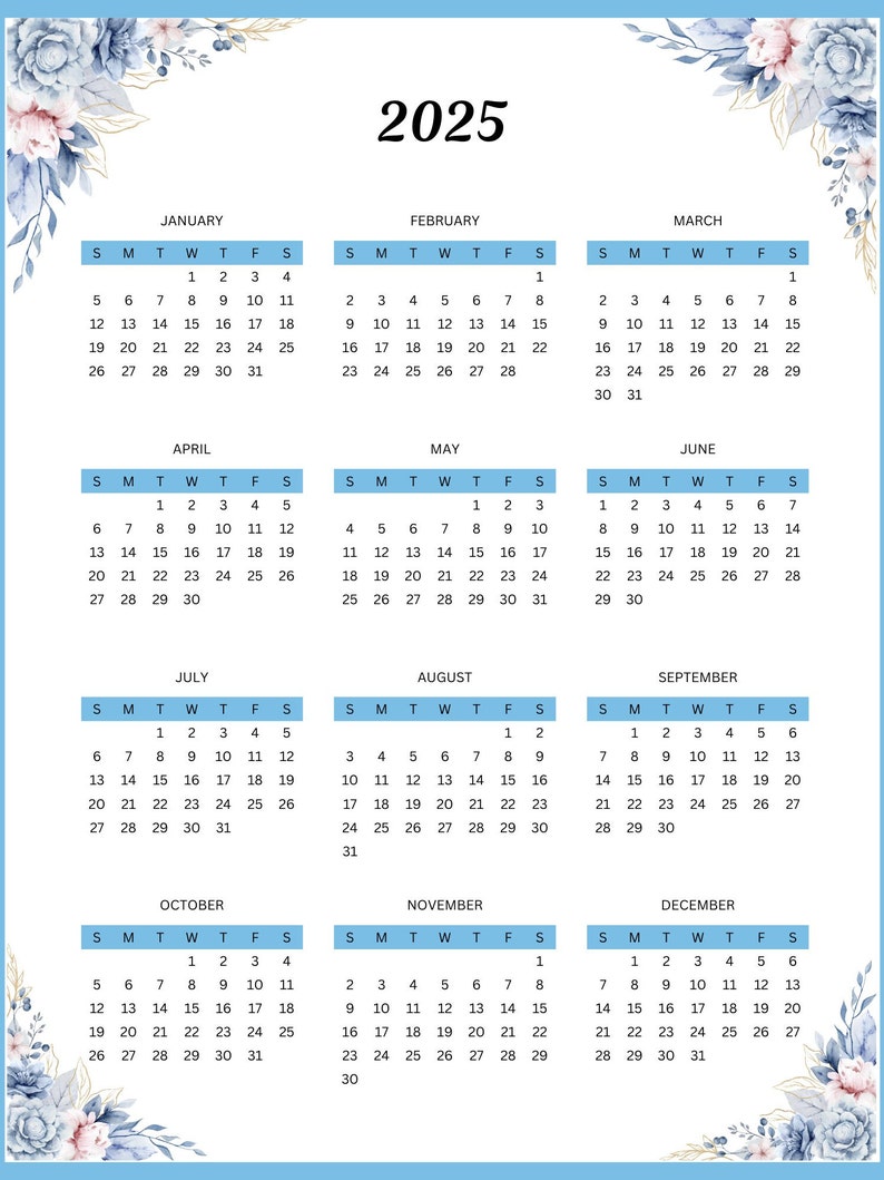 Editable Calendar in Canva,12month Calendar 2025 Calendar Printable