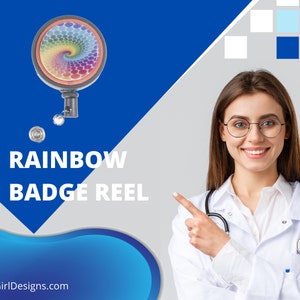ID Badge Reel, ID-Kartenhalter, Krankenschwester Ausweishalter, Regenbogen einziehbare Badge Reel, Badge Reel Krankenschwester Badge Reel, einzigartiger Strumpf Stuffer