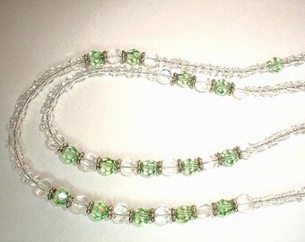 Beaded Lanyard, ID Badge Holder, Beaded Teacher Lanyard, PTA Gift For Teacher Appreciation, Bead Birthstone Jewelry Peridot Lanyard Gift