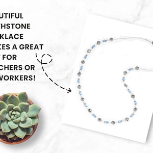 Birthstone Pearl and Silver Necklace makes a perfect handmade gift for women! This beaded necklace is designed with 6mm gemstone Swarovski crystals, 6-8mm silver beads, 5mm white pearls, 6mm flat round clear beads, and small clear seed beads.