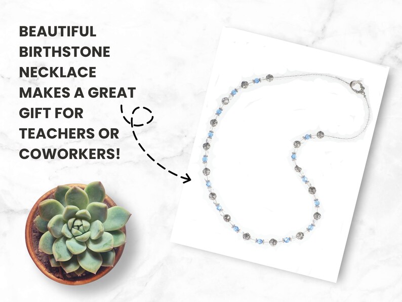Birthstone Pearl and Silver Necklace makes a perfect handmade gift for women! This beaded necklace is designed with 6mm gemstone Swarovski crystals, 6-8mm silver beads, 5mm white pearls, 6mm flat round clear beads, and small clear seed beads.