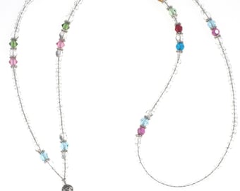 Beaded Teacher Lanyard Beaded, Spring Colored Lanyard, ID Badge Holder, PTA Gift For Teacher, Beaded Birthstone Jewelry Gift, Coworker Gift