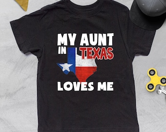 Texas Aunt Loves Me Kids Shirt: USA Designed Cotton Tee