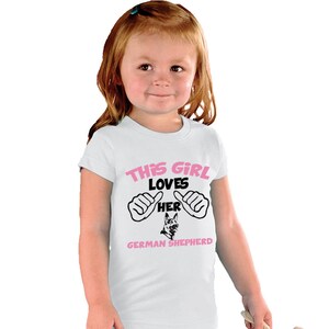 This Girl loves her German Shepherd Shirt for girls or Baby Bodysuit