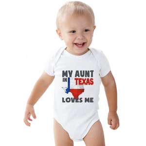 My aunt in TEXAS loves me kids shirt, My aunt loves me, Someone in Texas loves me, Texas kid, Texas Shirt, Texas Baby shirt image 9