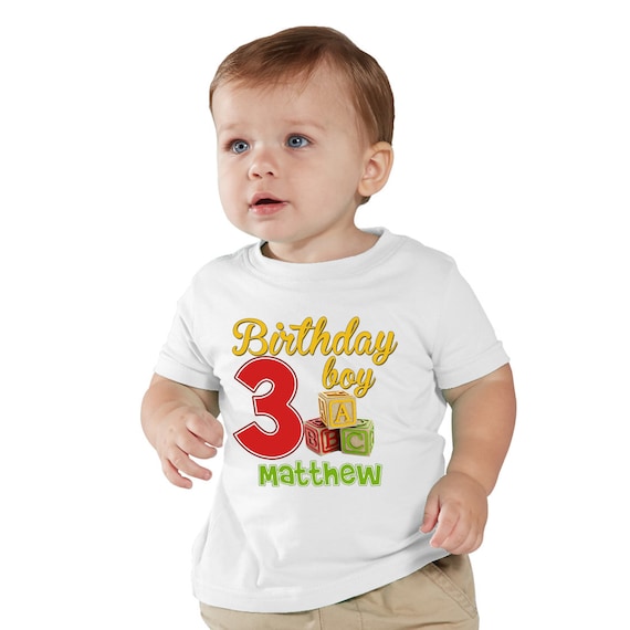 ABC Blocks Personalized Birthday T-shirt - Etsy