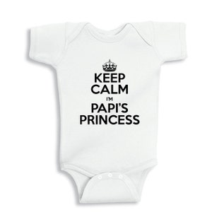 Keep calm I'm Papi's Princess kids shirt or Baby Bodysuit imagen 4