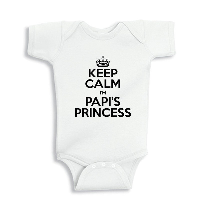 Keep calm I'm Papi's Princess kids shirt or Baby Bodysuit imagen 4