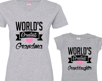 World's Greatest Grandma - World's Greatest Granddaughter Heather Shirt Set