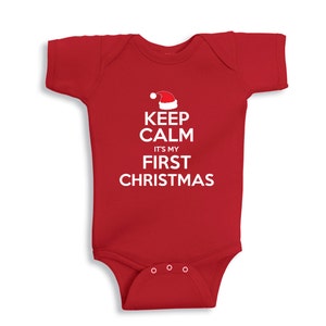 Keep Calm It's my First CHRISTMAS red shirt image 3