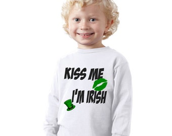 Kiss Me I'm Irish St. Patrick's day kids shirt or baby bodysuit