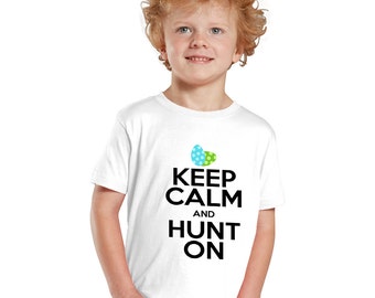 Keep Calm and Hunt On Easter Kids Shirt or Baby Bodysuit