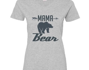 Mama Bear Women Shirt Charcoal