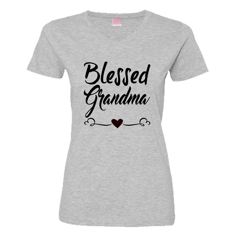 Blessed Grandma Modern Heather Fit V-Neck Shirt image 1