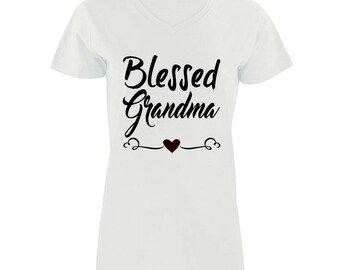 Blessed Grandma Modern Fit V-Neck Shirt
