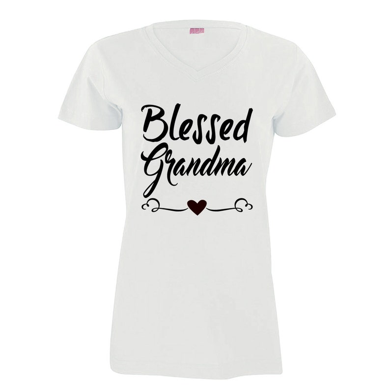 Blessed Grandma Modern Fit V-Neck Shirt image 1