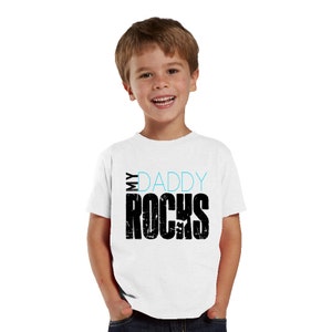 My Daddy Rocks Kids Shirt for Boys or Baby Bodysuit