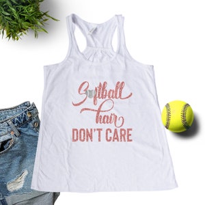 Softball Hair Don't Care Girls Tank Top, Softball Life Tank Top ...