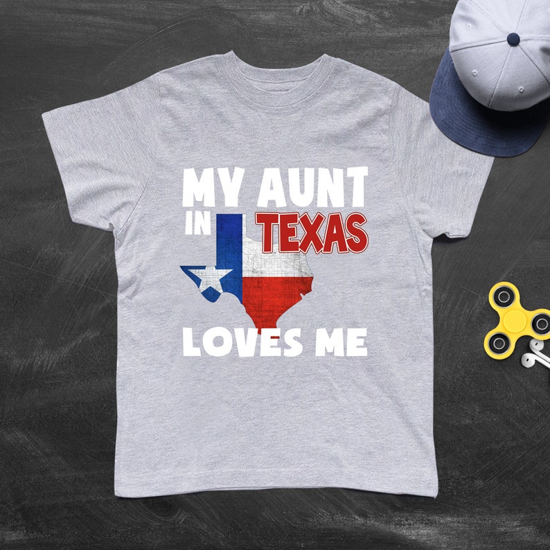 My aunt in TEXAS loves me kids shirt, My aunt loves me, Someone in Texas loves me, Texas kid, Texas Shirt, Texas Baby shirt Gray