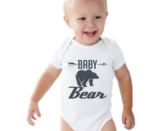 Baby Bear White baby Shirt Charcoal