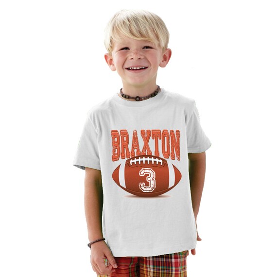 Football birthday boy personalized birthday shirt for boys | Etsy