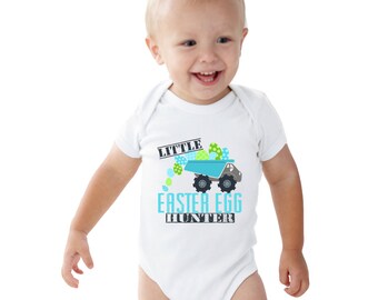 Little Easter Egg Hunter Dump Truck Kids Shirt or Baby Bodysuit