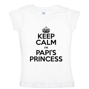 Keep calm I'm Papi's Princess kids shirt or Baby Bodysuit imagen 2