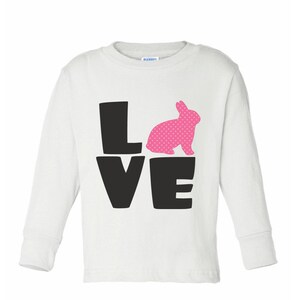Love Easter Bunny Shirt for Girls or Baby Bodysuit image 3