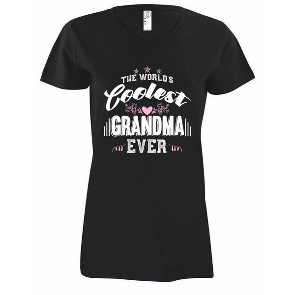 The World's Coolest Grandma Ever Modern Fit V-Neck Shirt