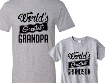 World's Greatest Grandpa - World's Greatest Grandson Heather Matching Shirts