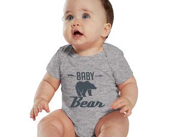 Baby Bear Heather boy Shirt Charcoal