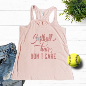 Softball Hair Don't Care Girls Tank Top, Softball Life Tank Top ...