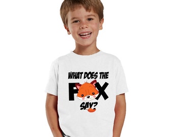 What does the fox Say? funny kids shirt of baby bodysuit