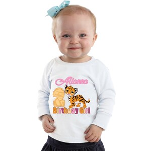 Personalized Birthday Girl T-Shirt Tiger Girl image 4