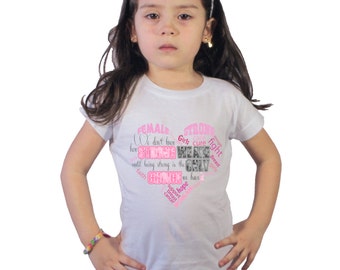 Heart Breast Cancer Awareness kids shirt