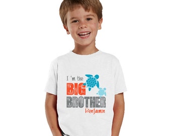 I'm the big Brother Sea Turtle Shirt for boys or Baby Bodysuit